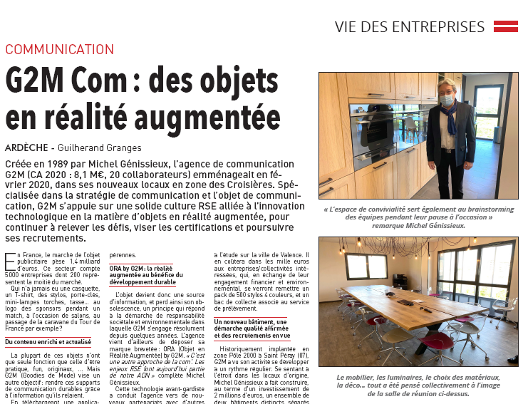 G2Mcom : Les Objets en réalité Augmentée