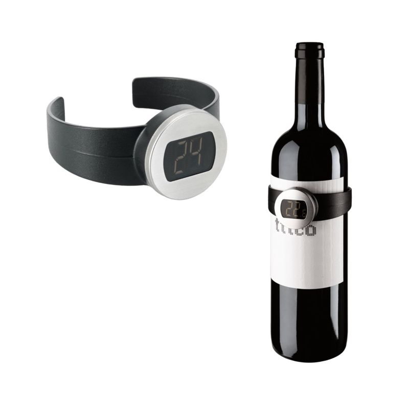 Thermomètre Pour Vin en PVC Noir